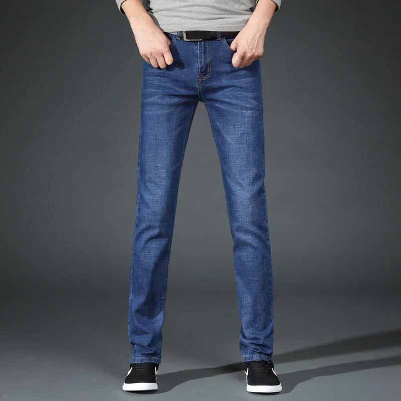 Джинсы мужские эластичные прямые со средней посадкой | Мужская одежда