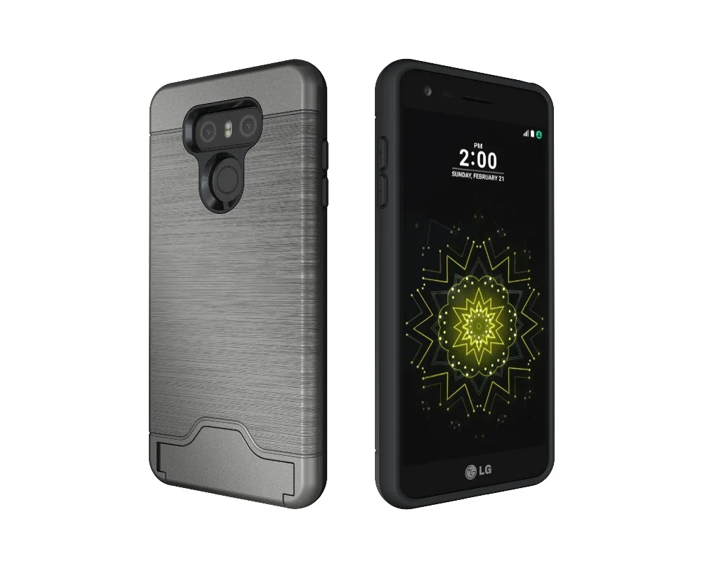 Роскошный чехол 2 в 1 для LG G6 защитный со скрытым слотом карт и подставкой телефона