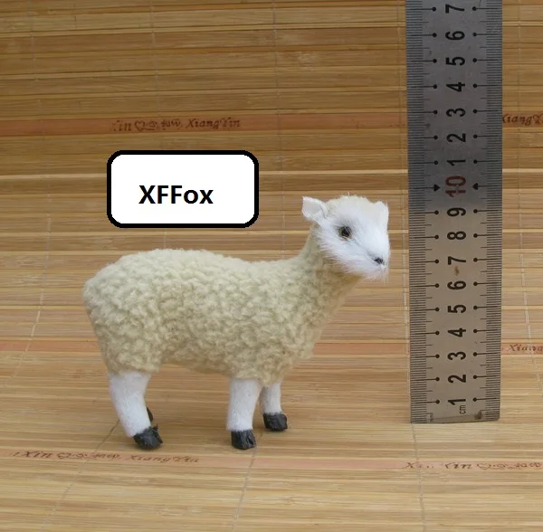 

new simulation sheep model polyethylene&furs real life sheep doll gift about 12x4.5x10cm xf2116