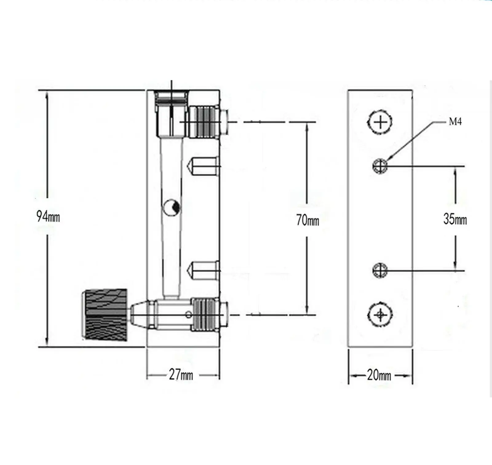 0 1-1LPM 2-2LPM 3-3LPM 5-5LPM 1-10LPM LZM-4T воздушный панельный расходомер ротаметр с клапаном Push In