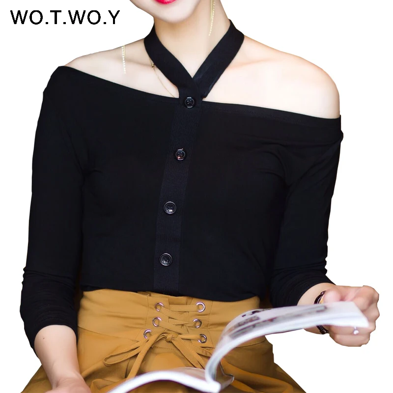 Зимние основной повод Для женщин Топы корректирующие одноцветное Цвет черный Slash