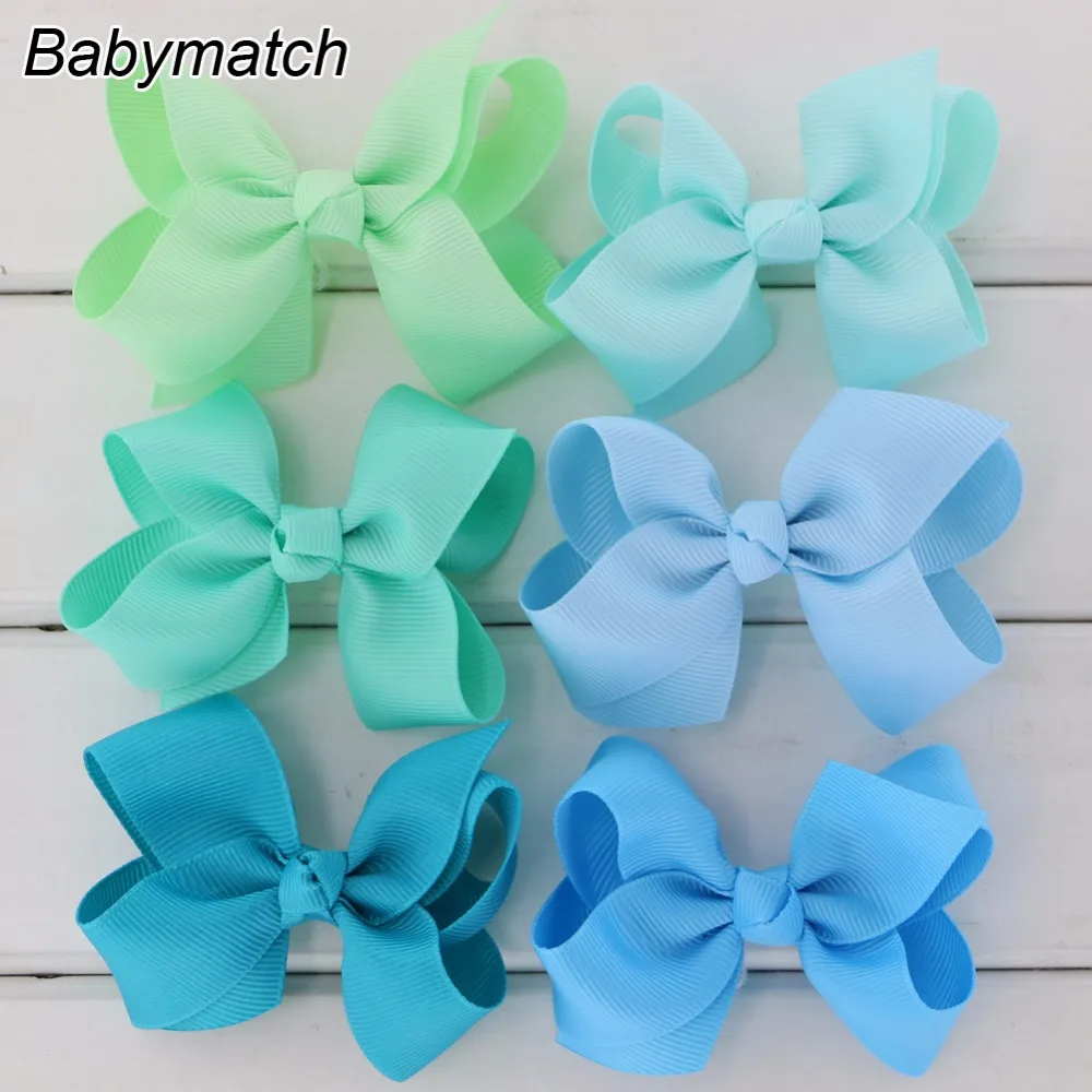 Babymatch 40 шт./лот 3.3 ''волосы луки Grosgrain ленты лук с аллигатора Заколки для волос