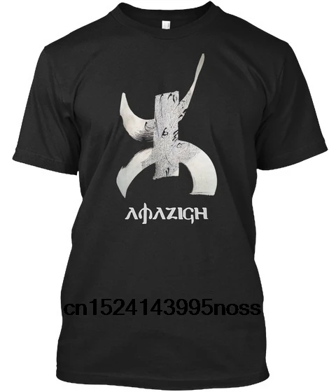Забавная Мужская футболка белые футболки черная Amazigh стандартная с принтом для