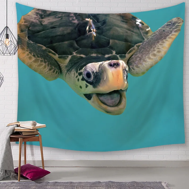 Morigins New Fashion Marine Style Tapestry Sea Turtle Wall Hanging Animal Pattern Home Decoration Textile Blankets Z2 | Дом и сад