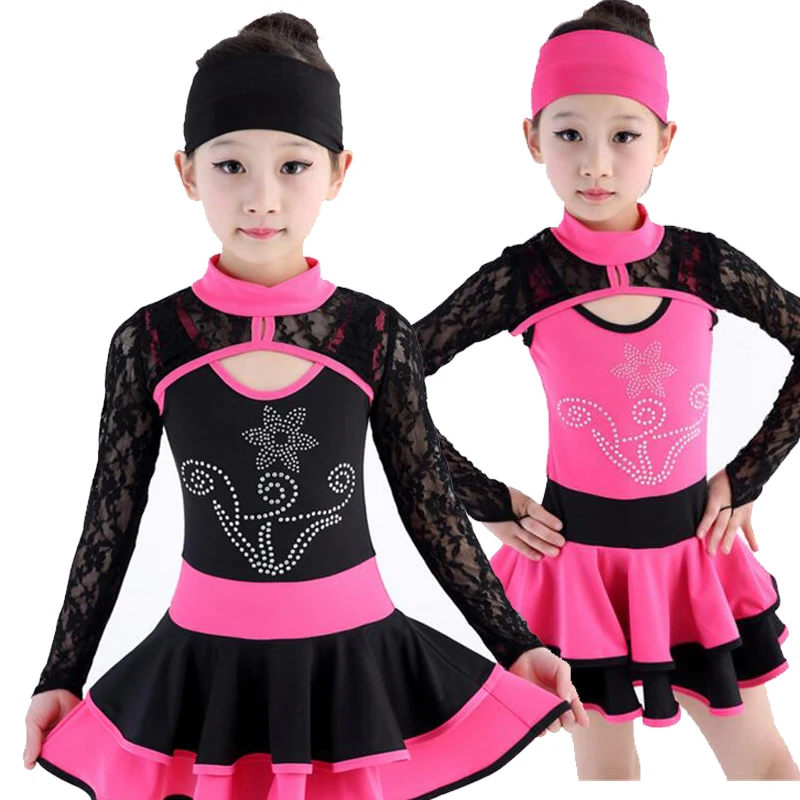 Новые Девушки латинские сальса танцы платье дети бальный представление вечерние