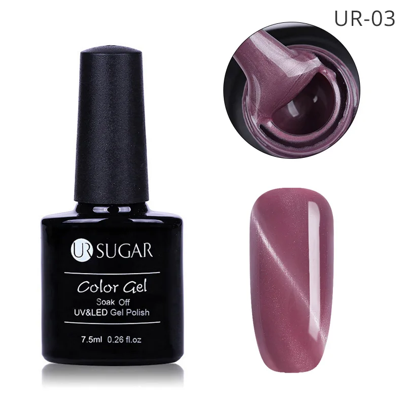 UR 03 Ur Sugar 7,5 мл Гель-лак для ногтей с эффектом «кошачий глаз» Хамелеон голографический блеск Магнитный Гель-лак для ногтей замачиваемый УФ-гель лак для ногтей - Цвет: UR 03