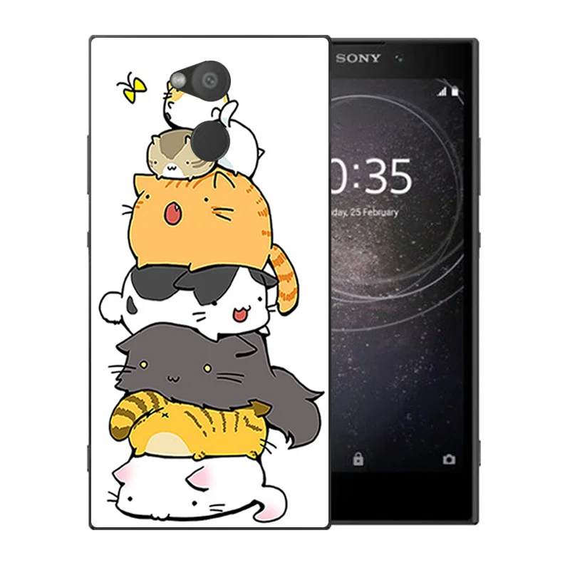 5 2 "для sony Xperia XA2 прозрачные силиконовые чехлы Luck Cat шаблон для роскошный ТПУ Coque