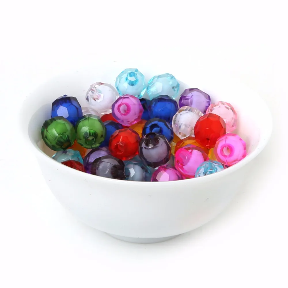 ПРОДАЖИ! 18 мм Круглый Ассорти Красочные акриловые бусины Свободные бисера fit DIY