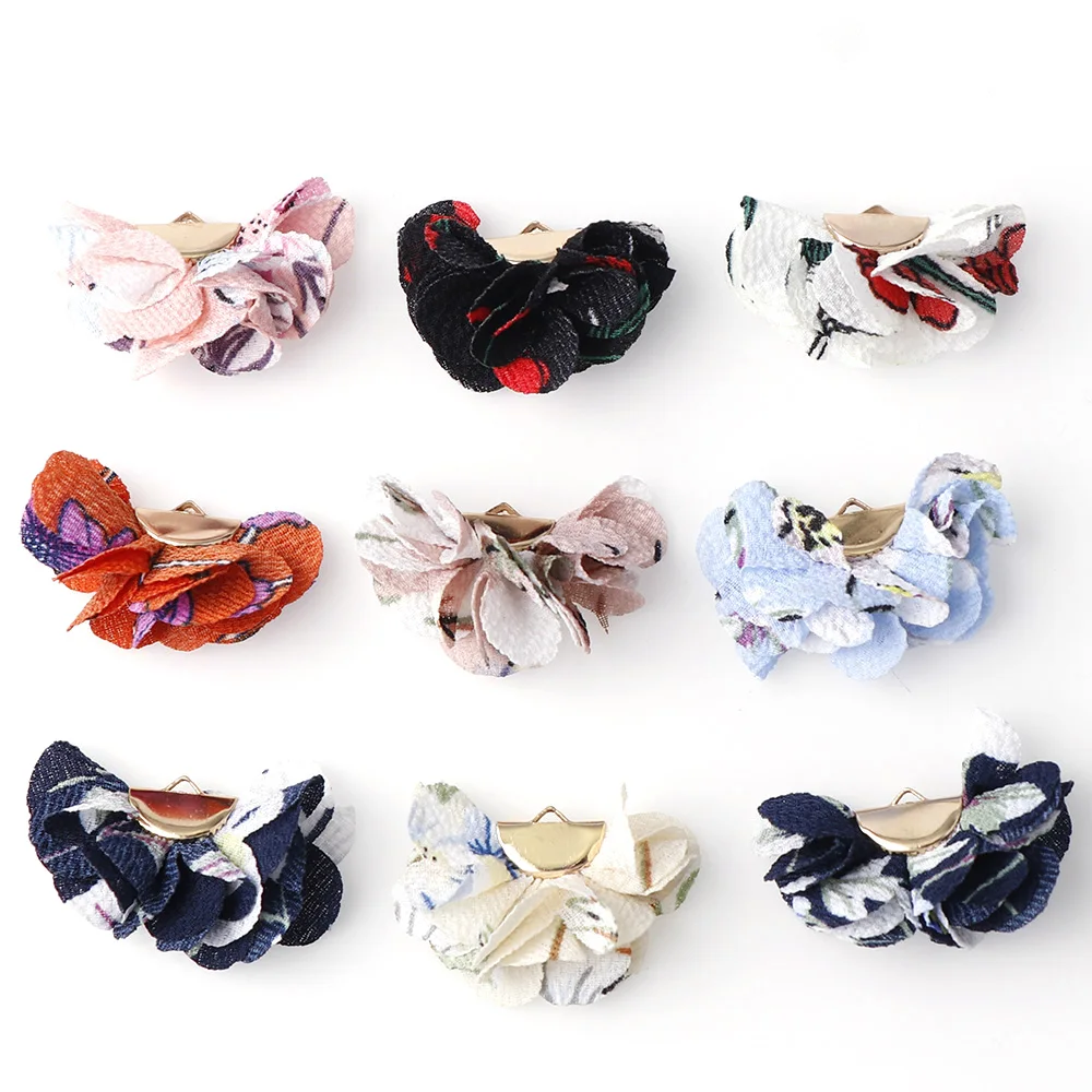 

10 Pieces 22mm Mix Color Multicolor Flowers Tassel Pendant Cloth Fabric Tassels Charm Earrings Pendants DIY Jewelry Accessories