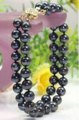 Wyan 820 великолепный 8 9 мм AAA черный японский TAHITIAN жемчужный браслет|tahitian pearl bracelet|t