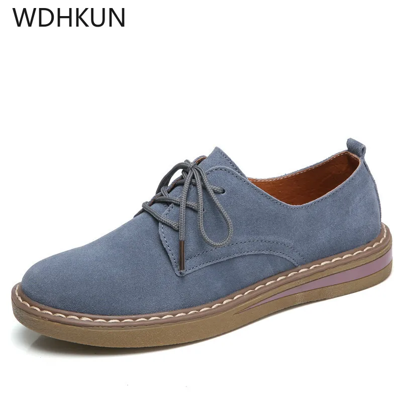 2019 коровья замша кожа женские туфли оксфорды на плоской подошве весенние