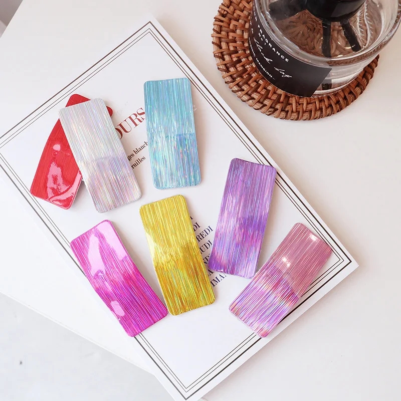 New Fashion Lady girl Cute laser hairpin sweet color bangs clip BB geometry hair accessories |