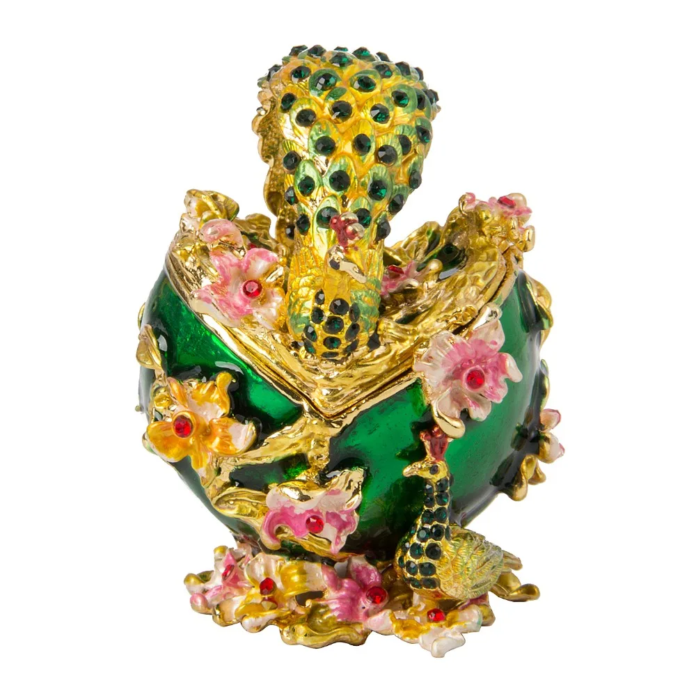FLETCHER Brand Exquisite Colorful Peacock Flower Basket Style for Jewelry Box | Дом и сад