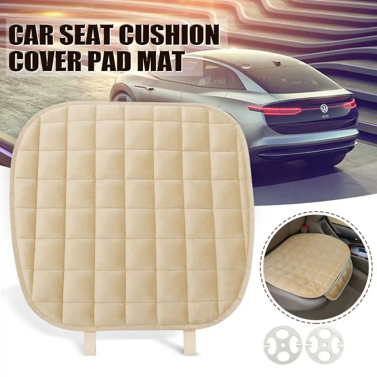 Car Front Rear Universal Seat Cover Winter Warm Black Seat Cushion Anti-Slip Rear Back Chair Seat Pad For Vehicle Auto Protector