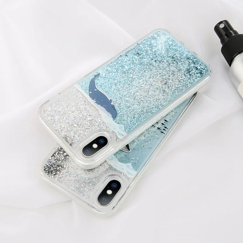 Lovebay Сияющие Блестки струящийся зыбучий песок чехол для iPhone X 8 7 Plus чехлы с