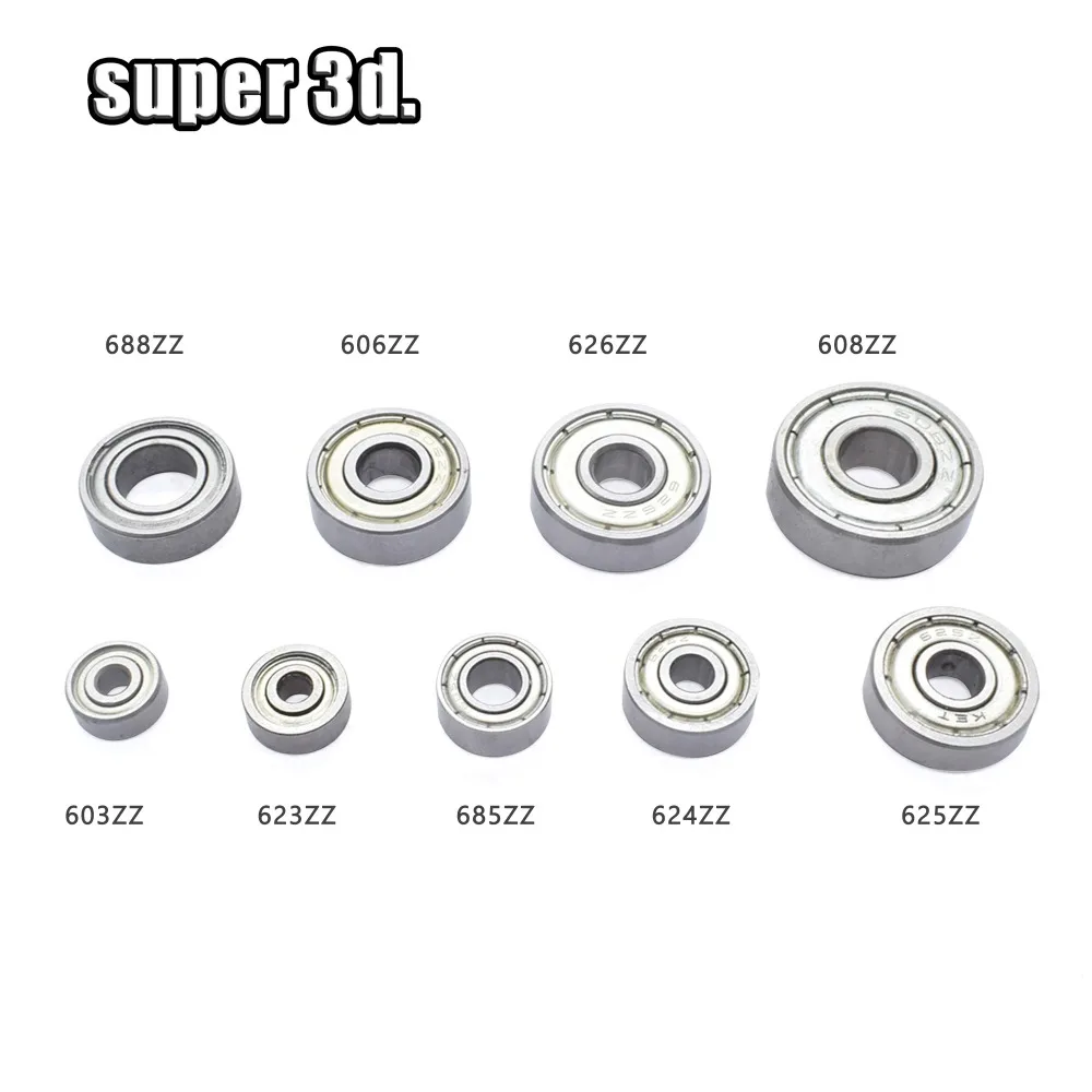 

5/10PCS Multiple Deep Groove Ball Bearing 603ZZ 608ZZ 623ZZ/624ZZ 625ZZ 685ZZ 688ZZ Wheel for 3D Printer Miniature Bearings