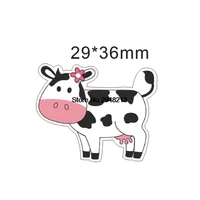 50pcs lovely cartoon cow with flower resin flatback resin planar animal cabochon for diy craft embellishments ret1542