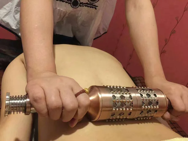 Одиночная/Двойная Массажная палка для прижигания спины, Большая бронзовая теплая палка для прижигания, массажная палка для отжима спины