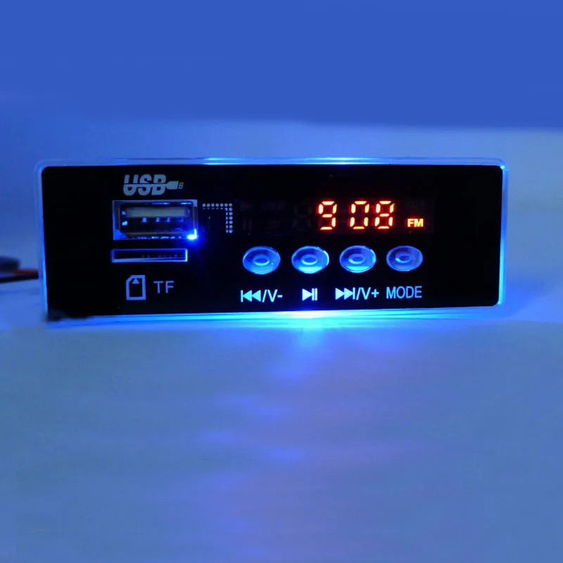 Плата аудио декодера MP3 7 12 В цифровой синий светодиодный FM радиоприемник с