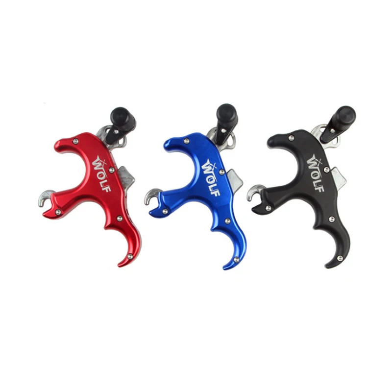 Archery 3 Finger Grip Caliper Release Aid Aluminum Alloy For Compound Bow Hunting Shooting