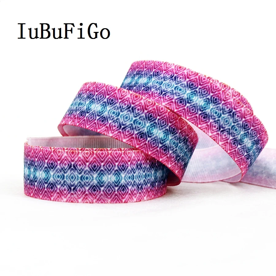 IuBuFiGo 50 ярдов 7/8 &quotРадужная печатная лента 22 мм мультяшная подарочная банты
