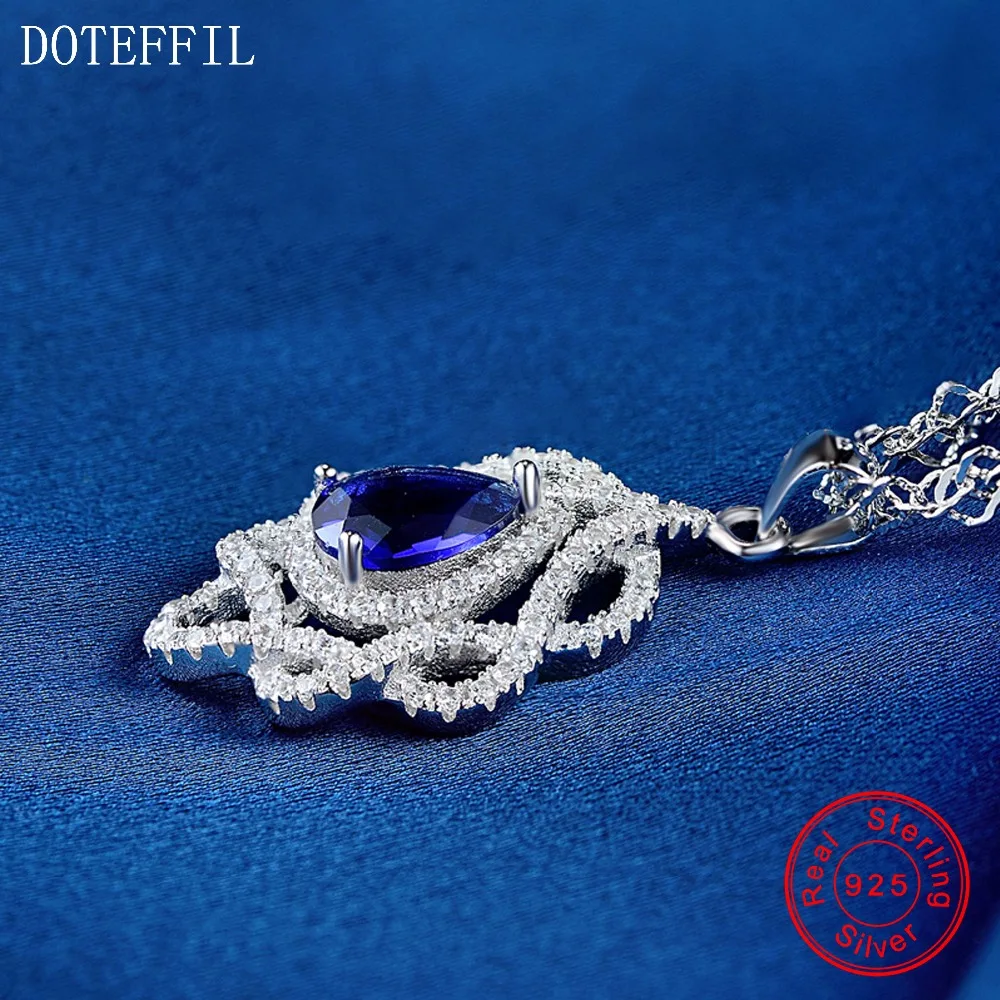 Ожерелье из серебра 925 пробы с кулоном в виде сердца океана|women jewelry|necklace charmsterling