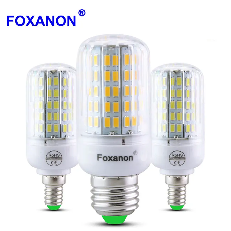 E27 220 В светодиодный лампы 5730 SMD E14 Кукуруза 24 30 42 64 80 89 108 136 s Bombillas лампочки лампада