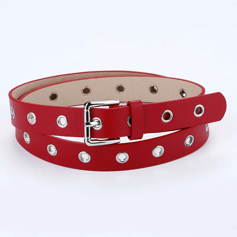 Ремень женский кожаный с серебристой пряжкой Модный Повседневный Пояс для