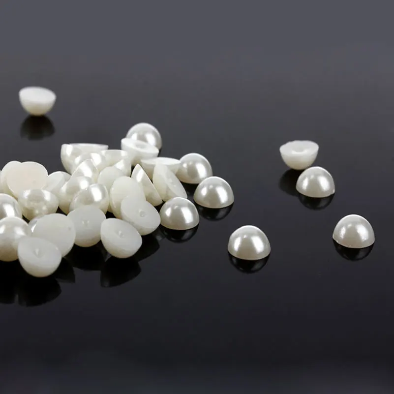 8 мм 1000 шт./лот искусственный полужемчужный бисер с плоской задней поверхностью