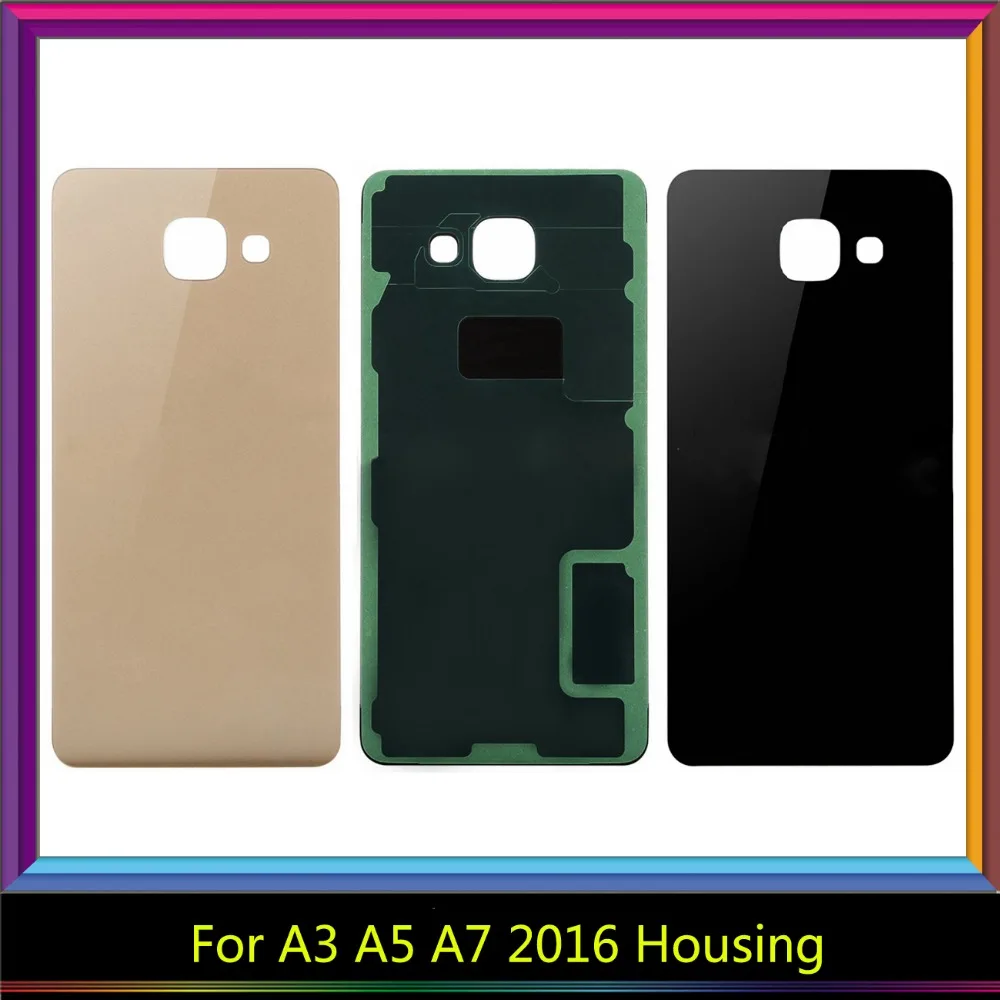 Для samsung Galaxy A3/A5/A7 2016 назад Батарея Стекло Крышка задняя дверь Корпус случае