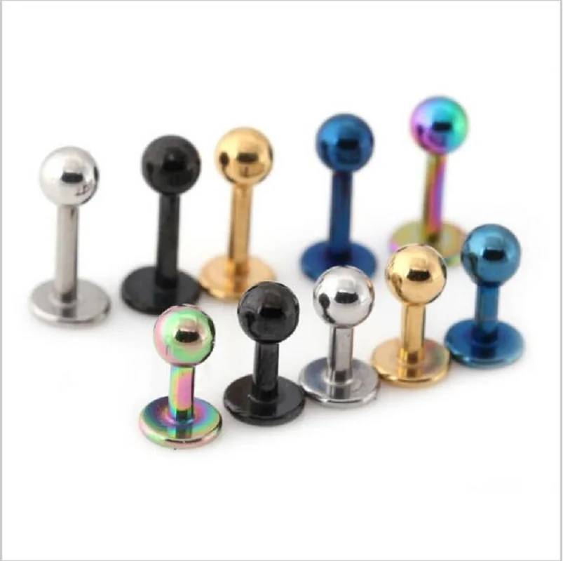 10 шт. медицинская титановая сталь серьги гвоздики в стиле панк Плоские Т образные