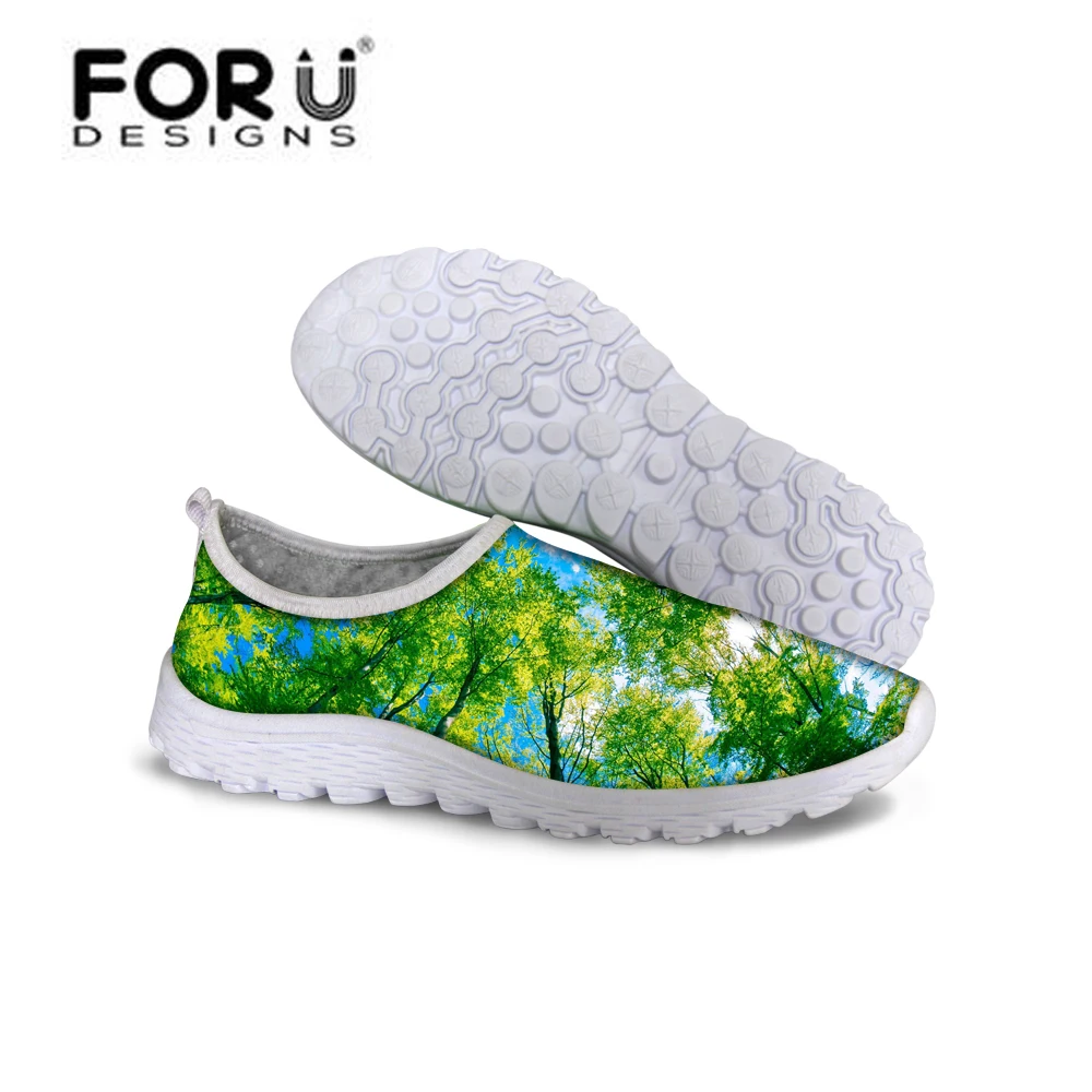 FORUDESIGNS/Летняя дышащая обувь для женщин, г. женская повседневная обувь на плоской подошве без шнуровки для женщин, Женская легкая прогулочная сетчатая обувь на плоской подошве