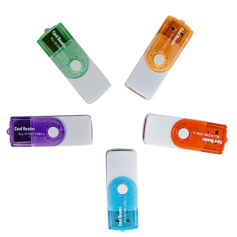 Мини Все в одном для USB 2 0 считыватель смарт карт SD/MMC/TF/Micro MS M2 кардридер 4 слота