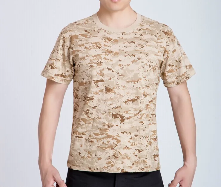 Мужская камуфляжная футболка мужская хлопковая армейская тактическая Боевая