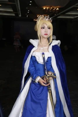 Amine FGO Fate/Extella Saber Синяя Униформа костюм для косплея артурия Пендрагон синий белый