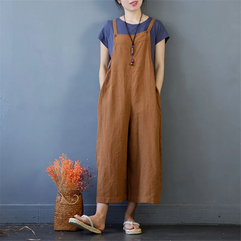 SCUWLINEN 2019 Для женщин брюки Винтаж однотонные Свободные плиссированные карманы 100%