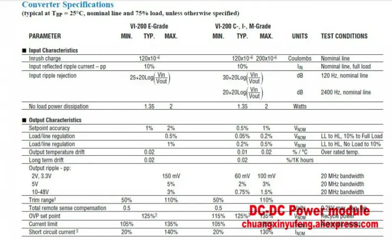 VI-2N0-CU VICOR силовой модуль DC-DC преобразователя VI-2N0-EU DC48V-5V200W40A изолированный питания