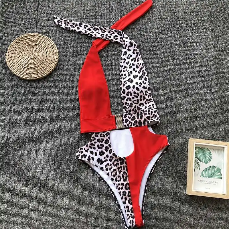 Sexy V-Neck Cut Out One Piece Swimsuit Women Swimwear Splicing Bandage Monokini Bathing Suits Bodysuit Beach Wear Swimming Suit | Спорт и