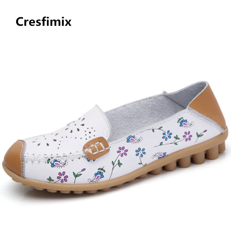 Лоферы Cresfimix женские мягкие удобные Повседневная Уличная обувь из натуральной