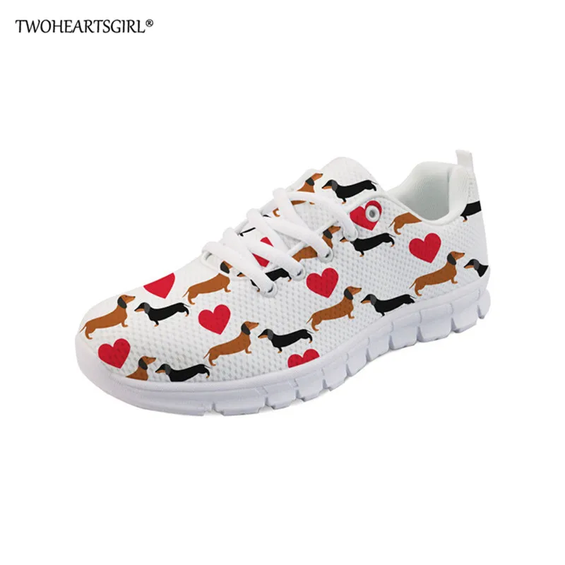Z2462BAQ Twoheartsgirl Индивидуальные Женские повседневные кроссовки Одежда для собак с принтом женская сетчатая обувь на плоской подошве дышащая обувь на шнуровке - Цвет: Z2462BAQ