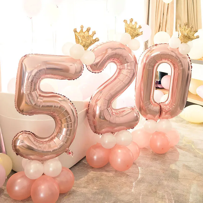 30 дюймов номер 1 2 3 4 5 6 7 8 9 воздушный шар из фольги мини корона Набор детских