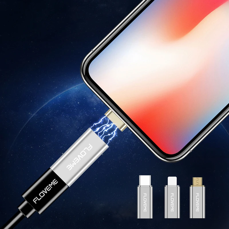 Магнитный адаптер Type C Micro USB для освещения преобразователь коннектор поддержка