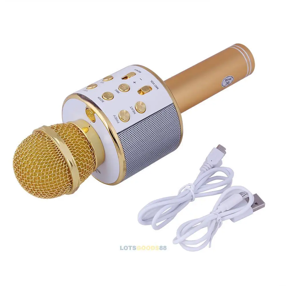 Handheld 4 цвета ручной караоке микрофон беспроводной микрофон-динамик