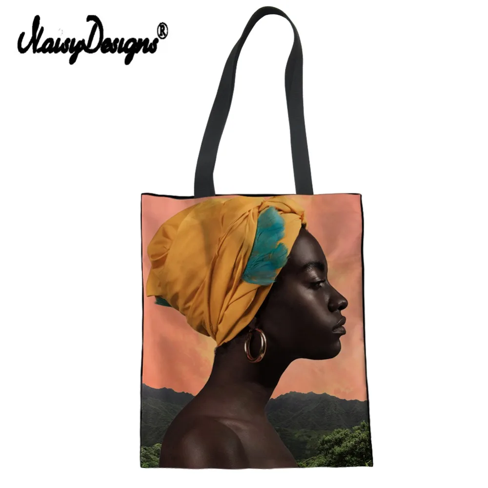 Холщовая хлопчатобумажная сумка-тоут для женщин с художественным принтом