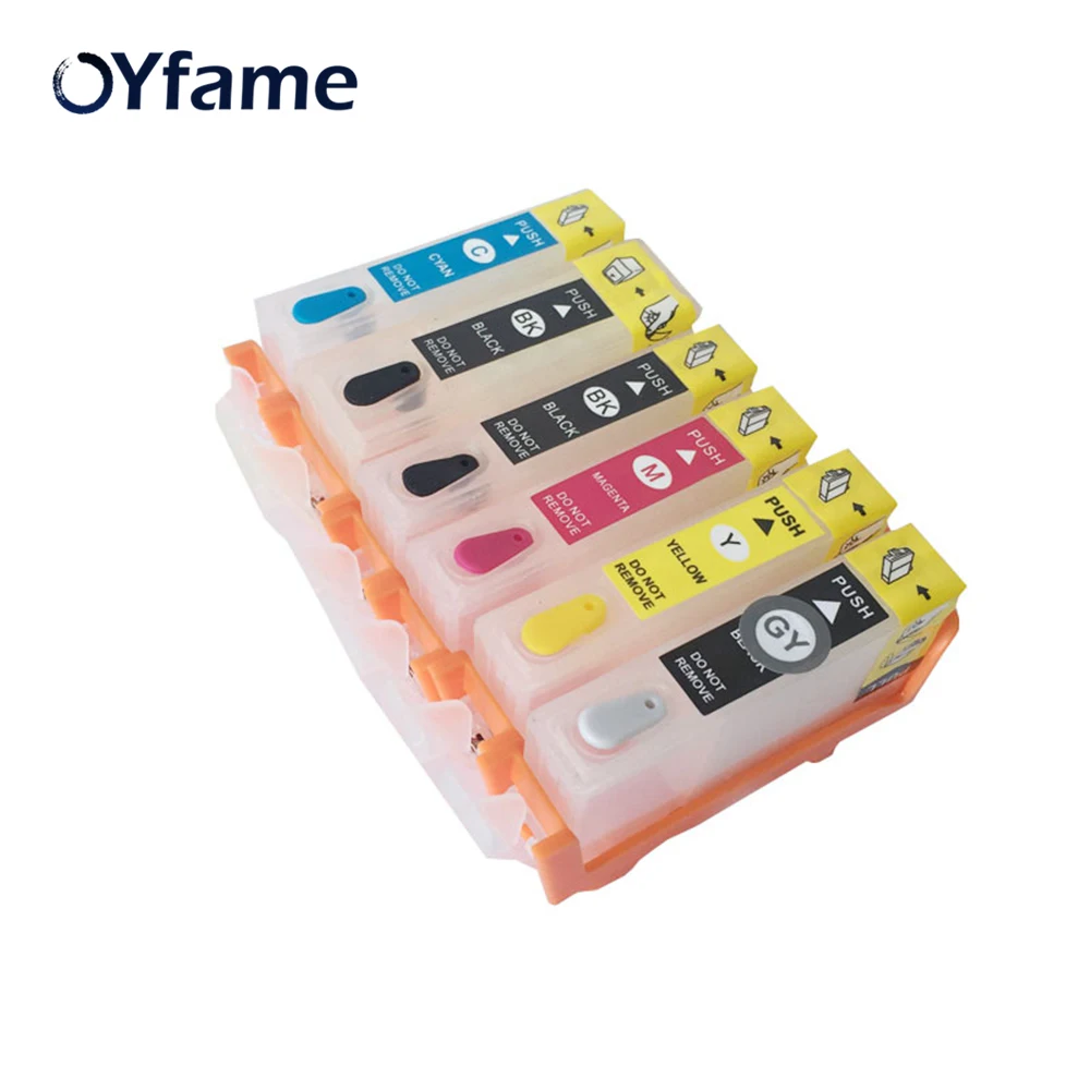 OYfame 525 526 Caridge 6 шт. для Canon многоразовые чернильные картриджи принтера PIXMA MG8150 MG6150 с