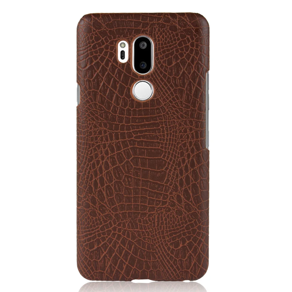 Для LG G7 чехол Супер тонкий крокодиловая кожа текстура задняя крышка Жесткий Щит