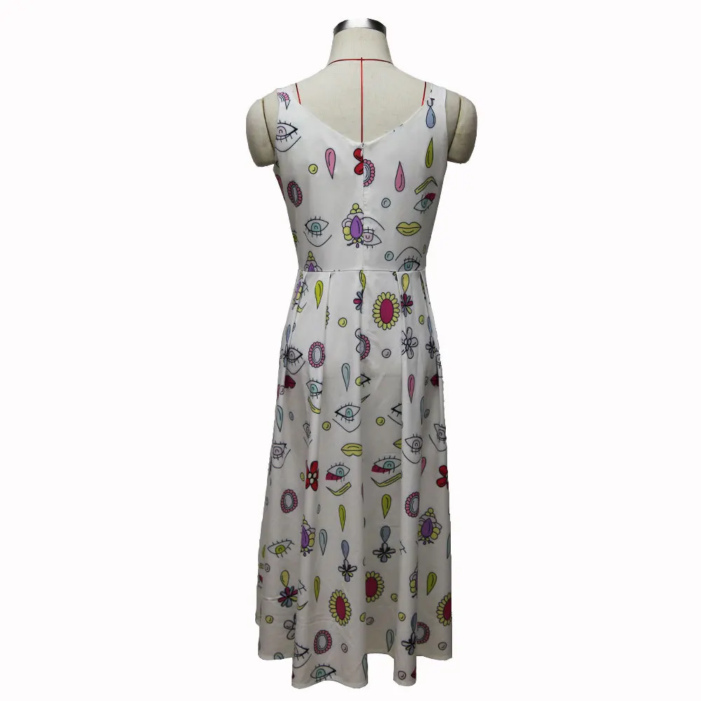 Женская печати сарафан майка лето dress качество китай 2017 новый каваи чудо женщины