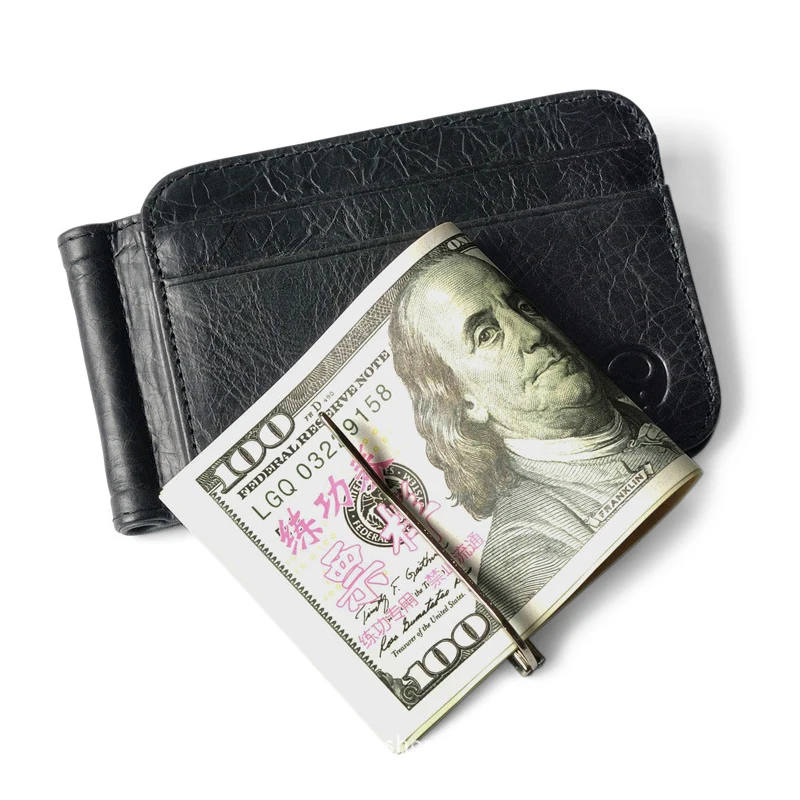 Из натуральной кожи 2 сложить открытыми зажим для денег держатель кредитных карт