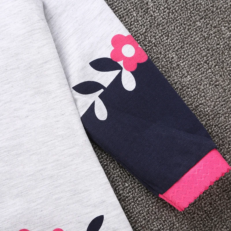 Осенняя хлопковая для маленьких девочек вечерние ное платье-футболка с длинными