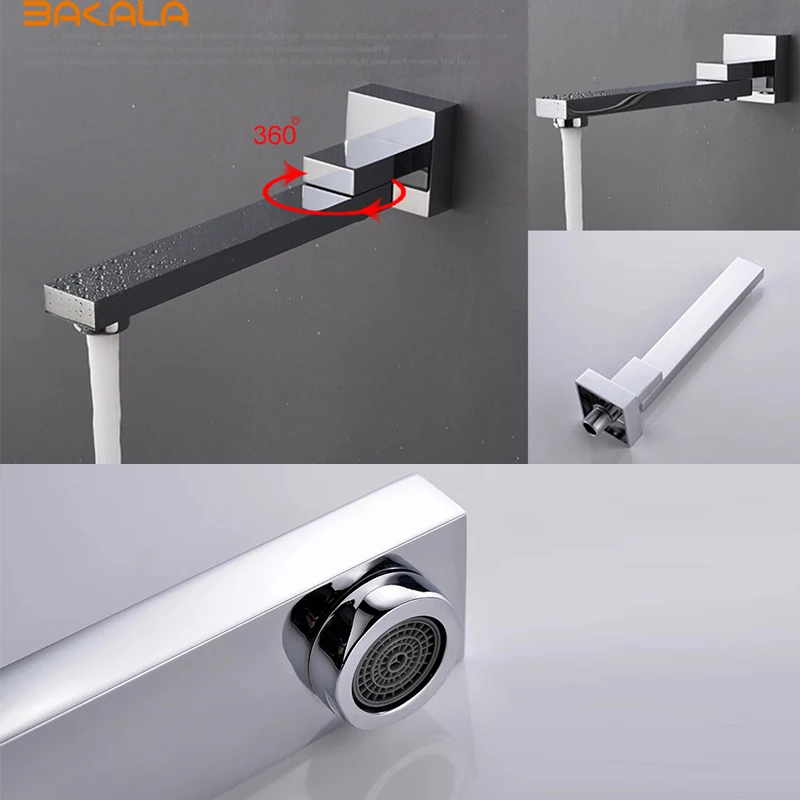 Квадратная хромированная насадка для душа BAKALA смеситель ручного ванной Набор